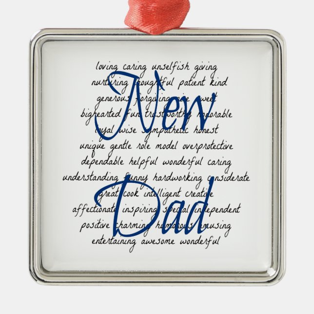 Words for New Dad Metal Tree Decoration (Front)