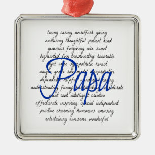 Words for Papa Metal Tree Decoration
