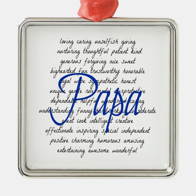 Words for Papa Metal Tree Decoration (Front)