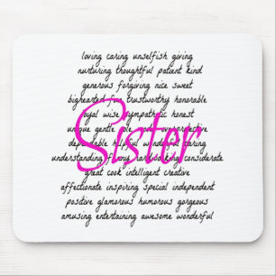 Words for Sister Mouse Mat
