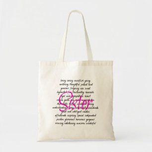 Words for Sister Tote Bag