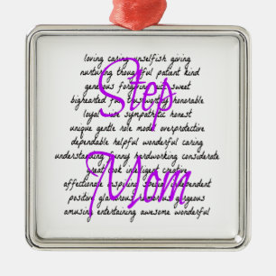 Words for Step Mum Metal Tree Decoration