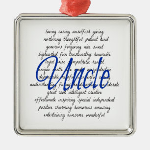 Words for Uncle Metal Tree Decoration