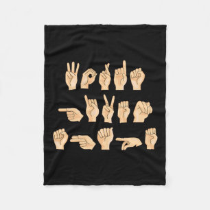 Words Given Shape American Sign Language 1 Fleece Blanket