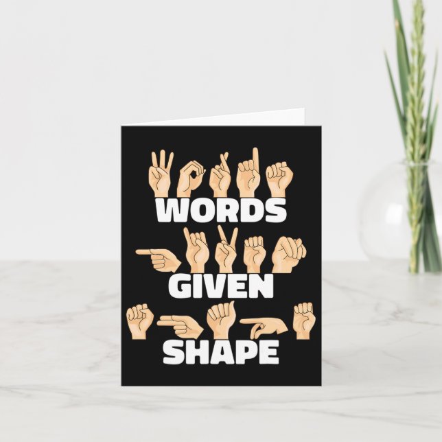 Words Given Shape Asl American Sign Language  Card (Front)