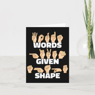 Words Given Shape Asl American Sign Language Card