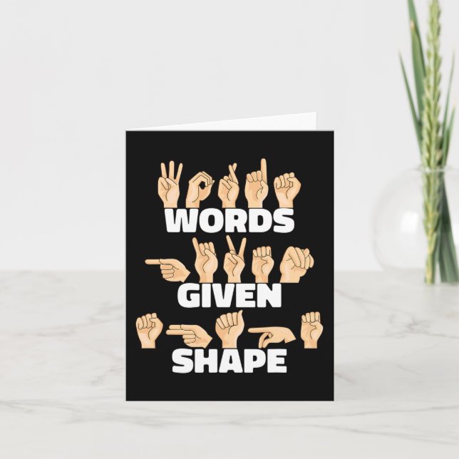 Words given shape ASL American Sign Language  Card (Front)