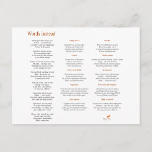 Words Instead Poem Postcard