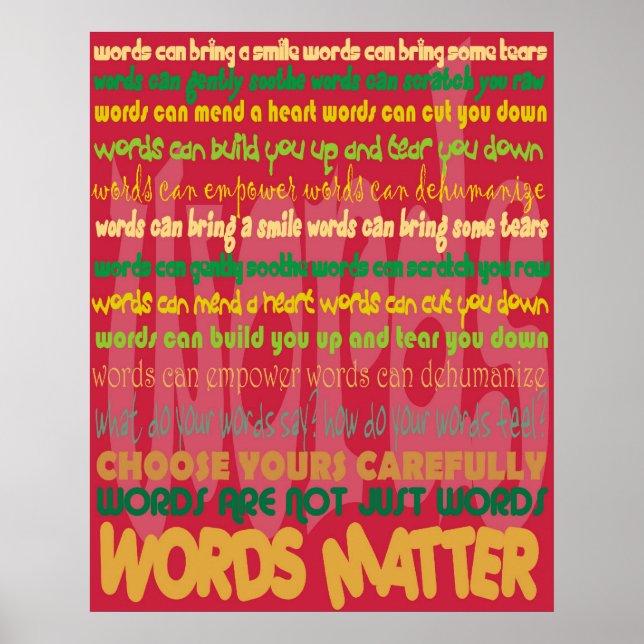Words Matter (red) Poster (Front)