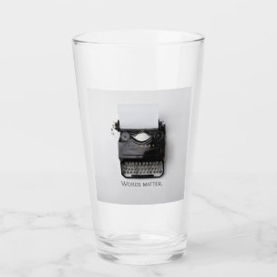Words Matter Typewriter Glass