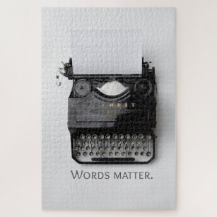 Words Matter Typewriter Jigsaw Puzzle