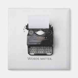 Words Matter Typewriter Magnet
