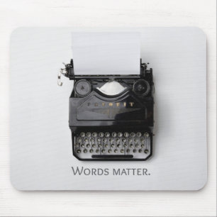 Words Matter Typewriter Mouse Mat