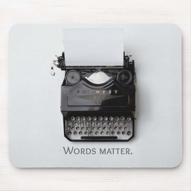 Words Matter Typewriter Mouse Mat (Front)