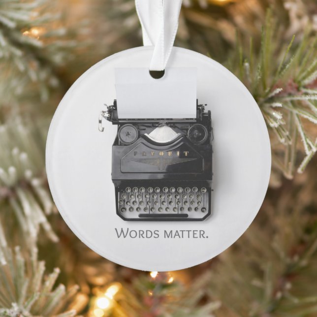 Words Matter Typewriter Ornament (Tree)