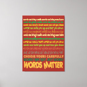 Words Matter Wrapped Canvas