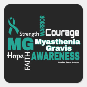 Words...Myasthenia Gravis Square Sticker