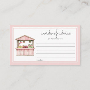 Words of Advice Farmers Market Baby Girl Shower Enclosure Card