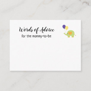 Words of Advice for Mummy-to-Be w/ Cute Elephant Card