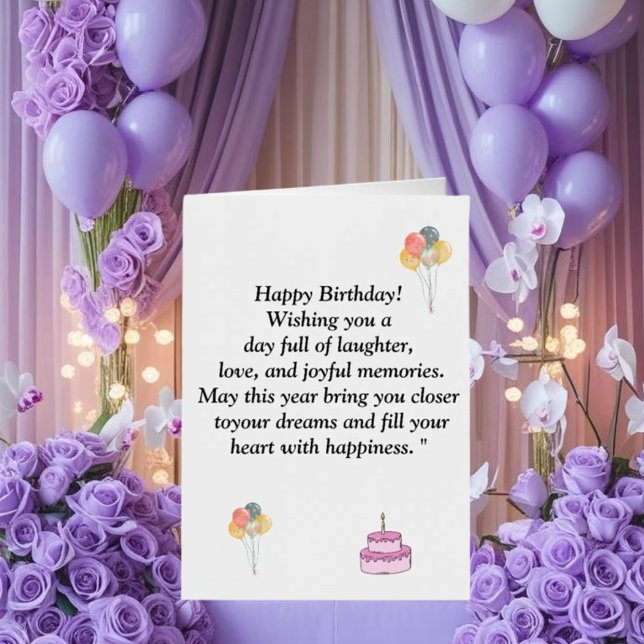  Words of congratulations for the happy birthday o Foil Greeting Card (Creator Uploaded)