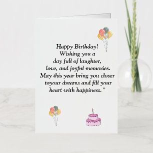  Words of congratulations for the happy birthday o Foil Greeting Card