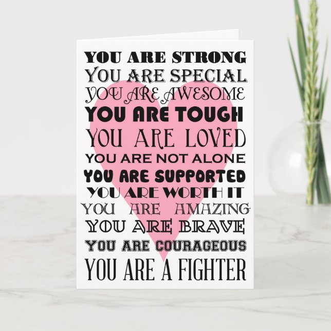 Words of encouragement get well or cancer card (Front)