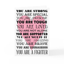 Words of encouragement get well or cancer card