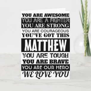 Words Of Encouragement Get Well Soon Black Striped Card