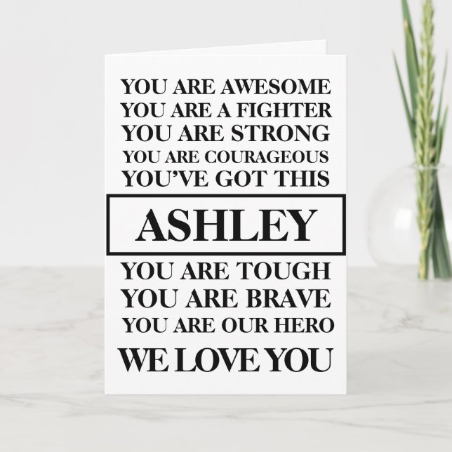 Words Of Encouragement Get Well Soon Personalise Card (Front)