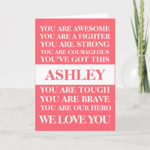 Words Of Encouragement Get Well Soon Pink Card