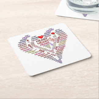 Words of Heart Square Coasters