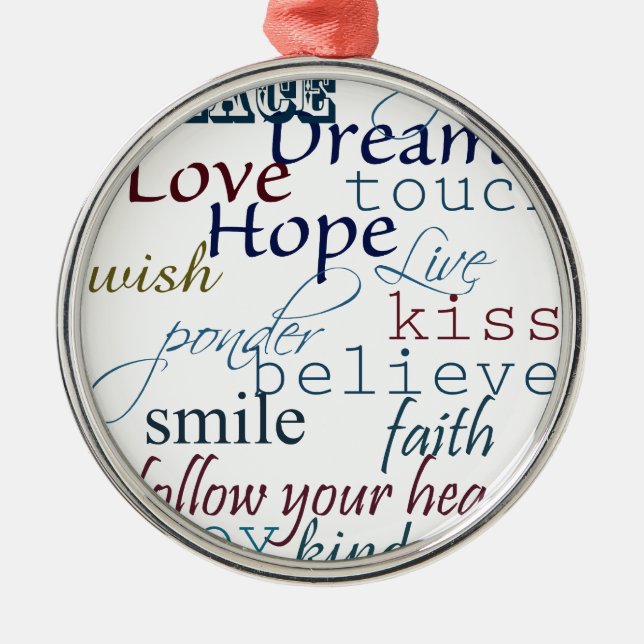 Words of Inspiration Metal Tree Decoration (Front)
