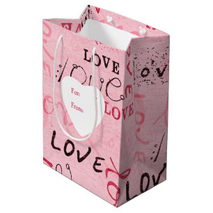 Words of Love Personalised Valentine Medium Gift Bag