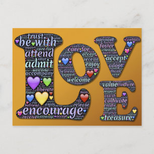 words of love postcard