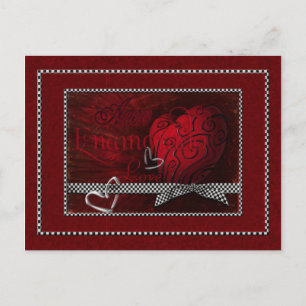 Words of Love Red Hearts Postcard