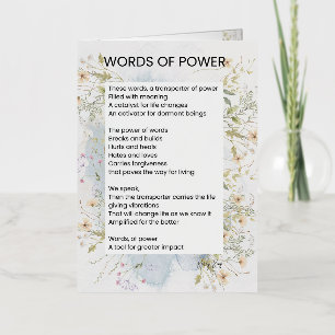 Words Of Power Uplifting Poem Poetry  Foil Greeting Card