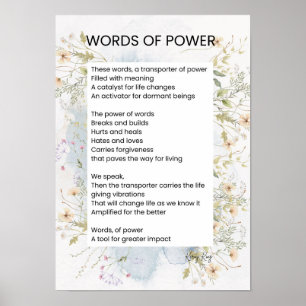 Words Of Power Uplifting Poem Poetry Poster