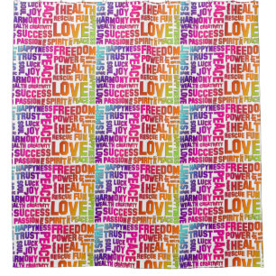 Words Of The Spirit Way neon coloured + your backg Shower Curtain
