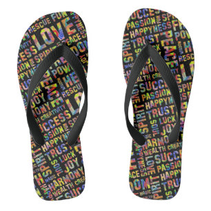 Words Of The Spirit Way / Positive Thinking 1 Flip Flops