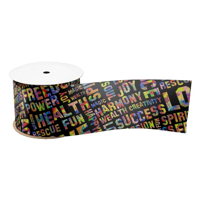 Words Of The Spirit Way / Positive Thinking 1 Satin Ribbon (Spool)