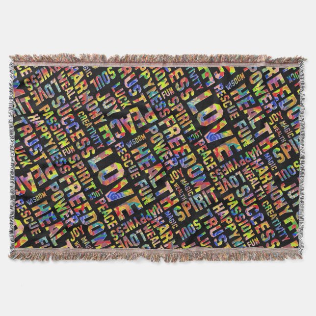 Words Of The Spirit Way / Positive Thinking 1 Throw Blanket (Front)