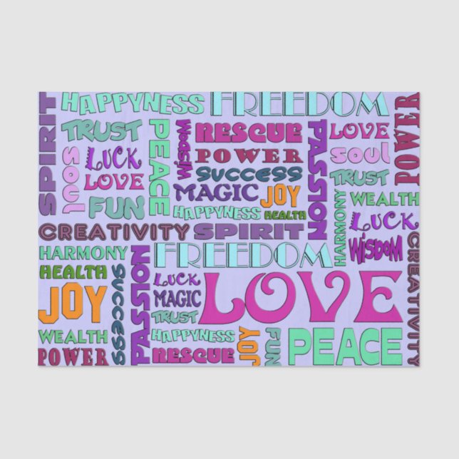 Words Of The Spirit Way + your background colour Tissue Paper (Front)