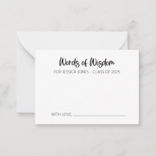 Words of Wisdom Advice Card for Graduate