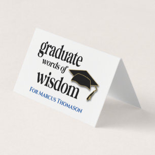 Words of Wisdom Advice Card For Graduation