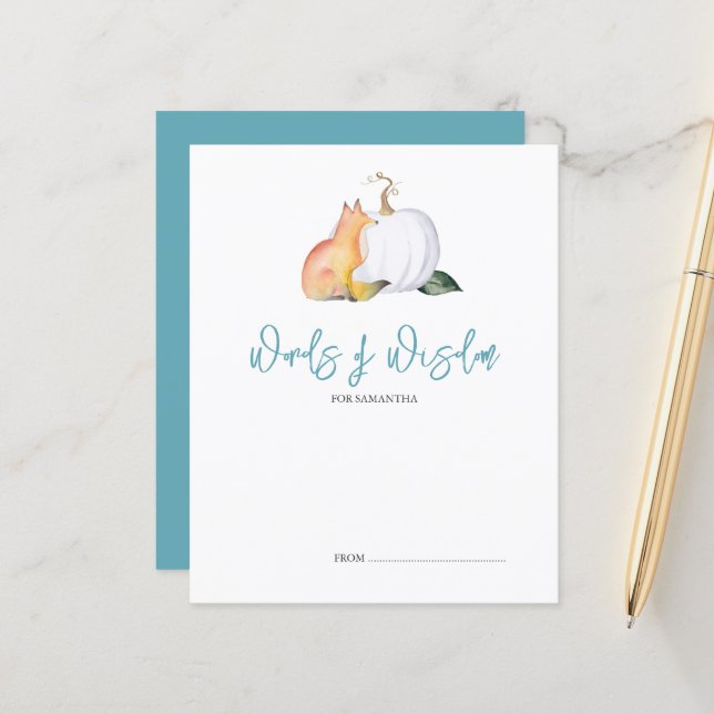 Words of Wisdom Advice Fall Pumpkin Fox (Front/Back In Situ)