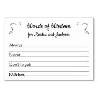 Words of Wisdom Baby Shower Advice Cards