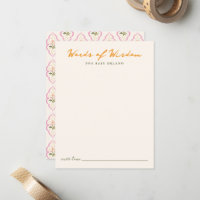 Words of Wisdom Baby Shower Advice Game Card