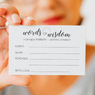 Words of Wisdom Baby Shower New Parents Advice