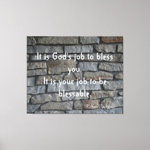 Words of Wisdom "Be Blessable" on a Canvas Print