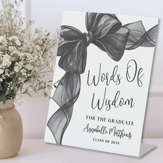 Words Of Wisdom Bow Graduation Pedestal Sign (Words Of Wisdom Bow Graduation Pedestal Sign)